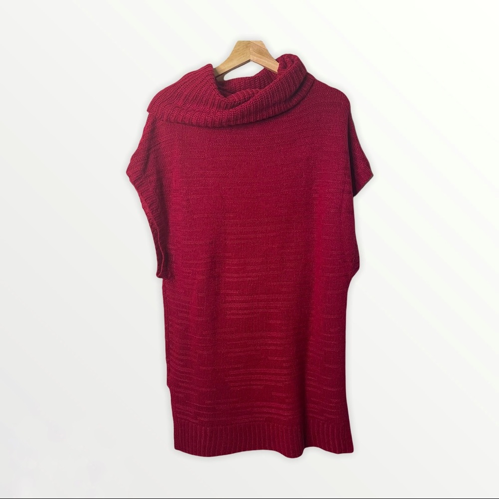 WHBM Women's Red Cowl Neck Knit Sweater
